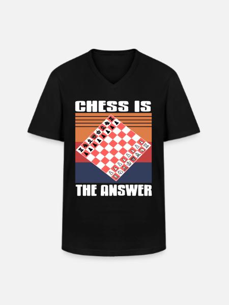 Chess is the answer - Men's V-Neck T-Shirt - black