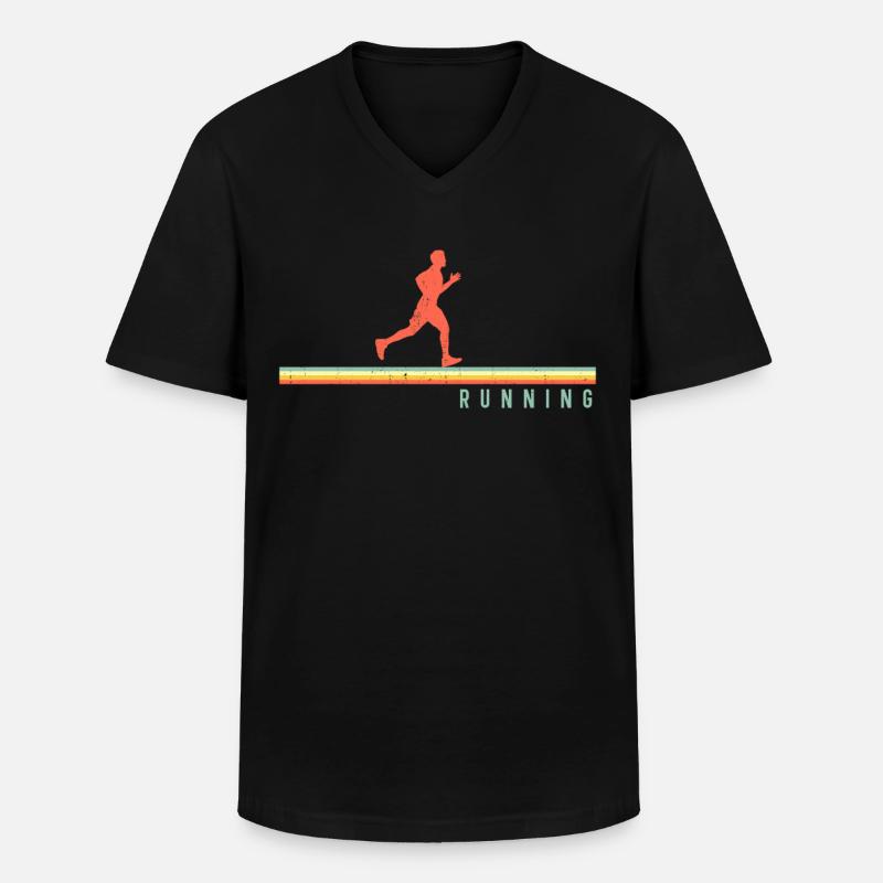 Running Runner Half Marathon - Männer-T-Shirt mit V-Ausschnitt - Schwarz