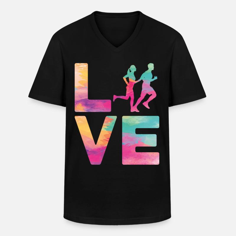 Running Runner Half Marathon - Men's V-Neck T-Shirt - black