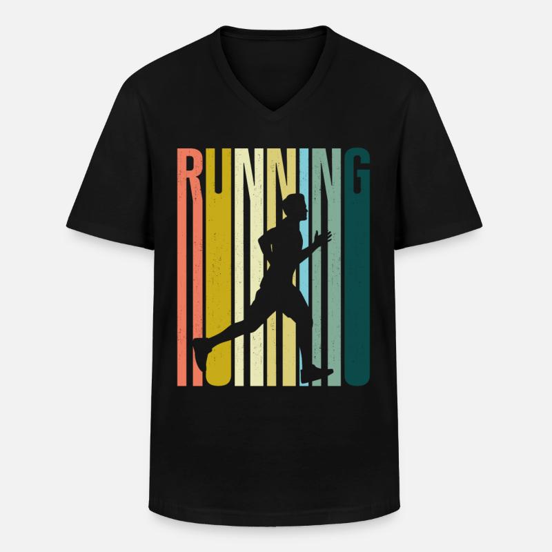 Running Runner Half Marathon - Männer-T-Shirt mit V-Ausschnitt - Schwarz