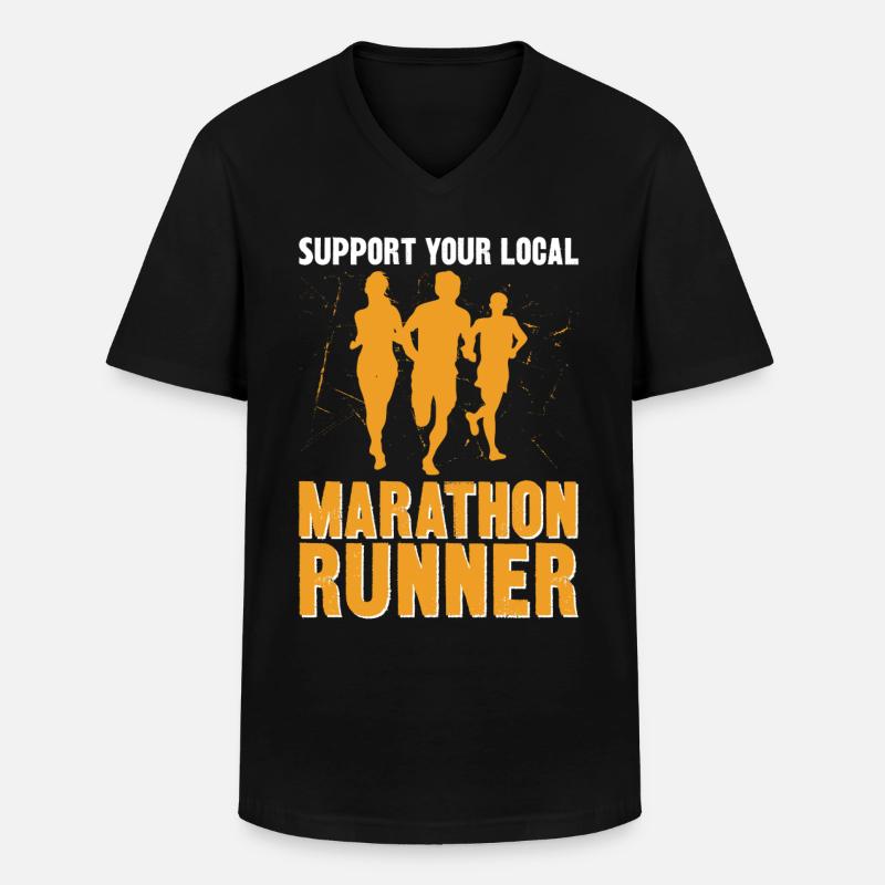 Running Runner Half Marathon - Men's V-Neck T-Shirt - black