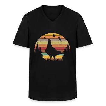 Taube Retro Taubenzüchter Vintage - Männer-T-Shirt mit V-Ausschnitt - Schwarz - Vorne - AI Model Male 178 dark (178cm)