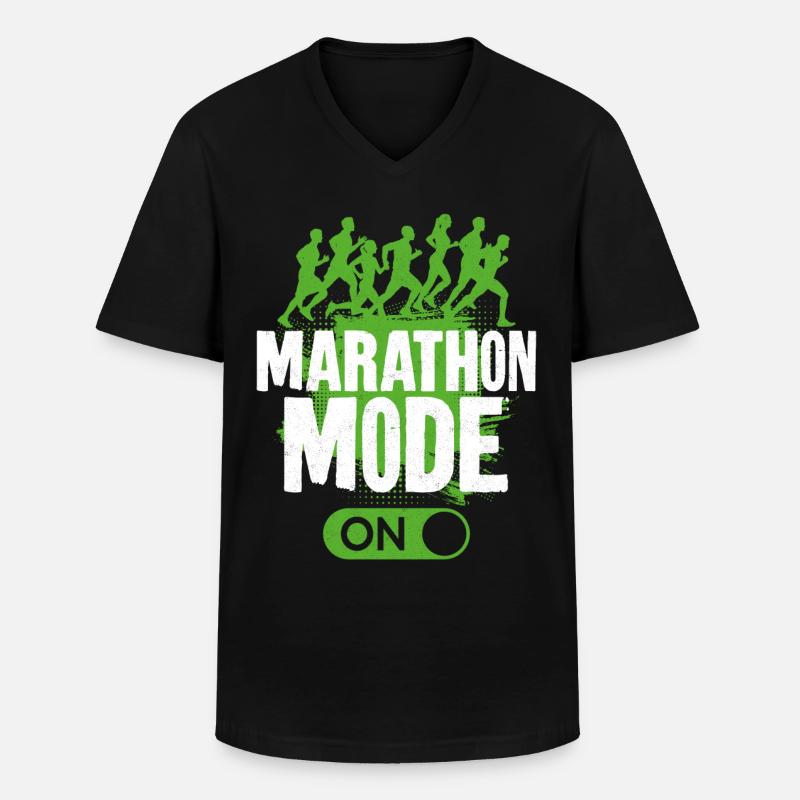 Running Runner Half Marathon - Men's V-Neck T-Shirt - black
