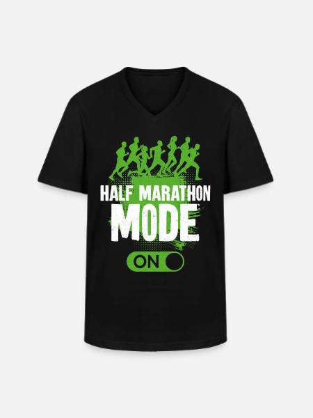 Running Runner Half Marathon - Men's V-Neck T-Shirt - black
