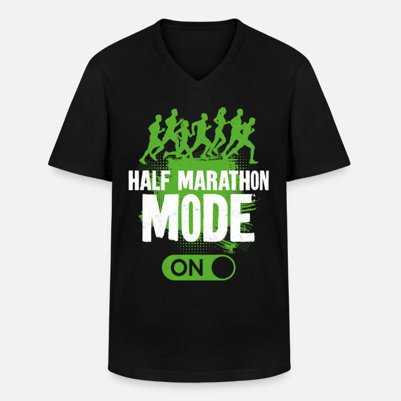 Running Runner Half Marathon - Männer-T-Shirt mit V-Ausschnitt - Schwarz