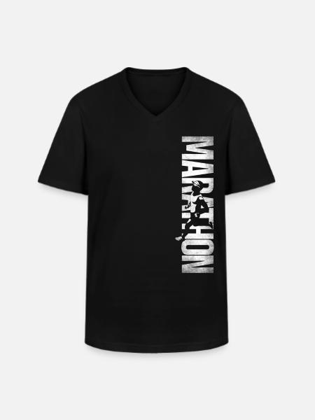 Running Runner Half Marathon - Männer-T-Shirt mit V-Ausschnitt - Schwarz