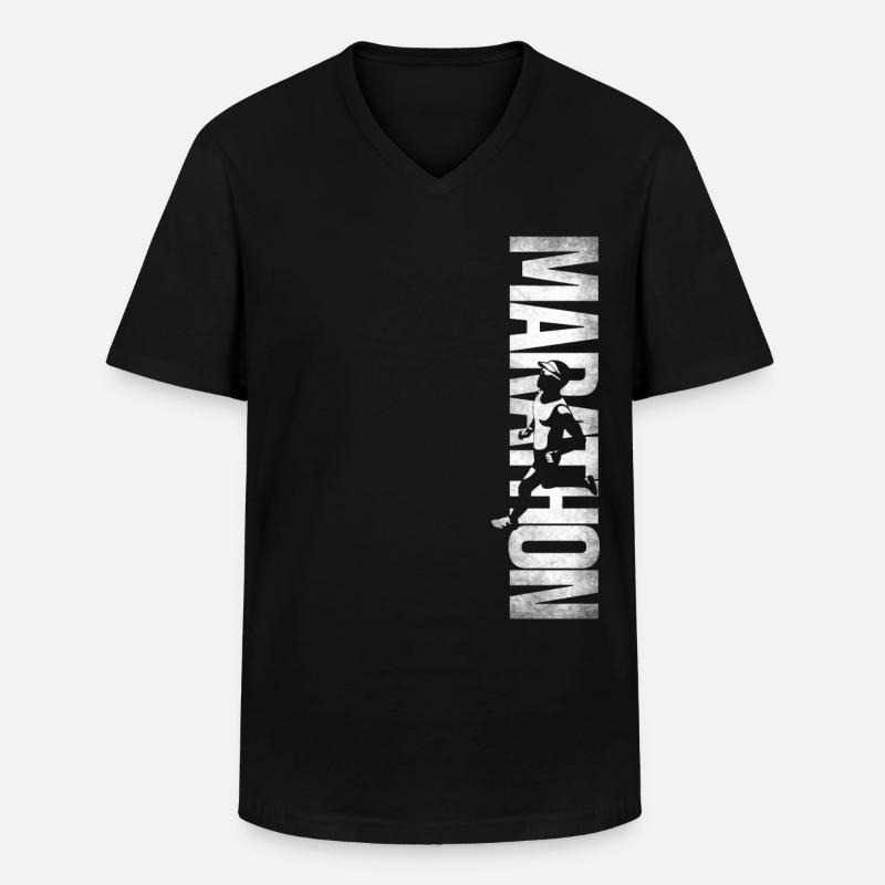 Running Runner Half Marathon - Men's V-Neck T-Shirt - black