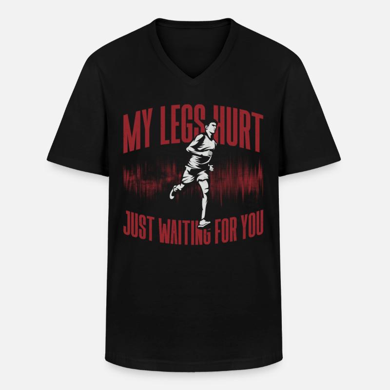 Running Runner Half Marathon - Männer-T-Shirt mit V-Ausschnitt - Schwarz