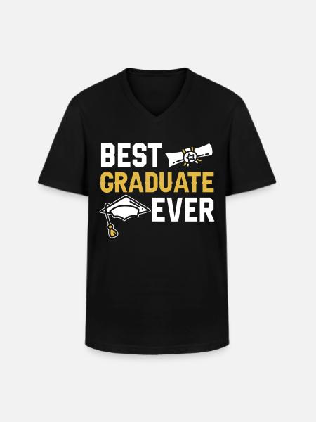 Best Graduate Ever Graduated - Men's V-Neck T-Shirt - black