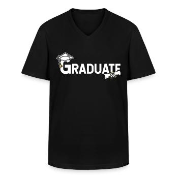 Célébration de remise des diplômes des diplômés - T-shirt col V Homme - noir - Devant - AI Model Male 178 dark (178cm)