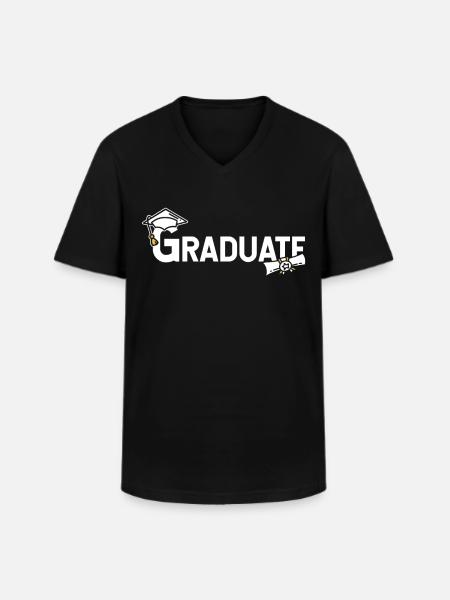 Graduate Graduated Graduated Graduation Celebration - Men's V-Neck T-Shirt - black