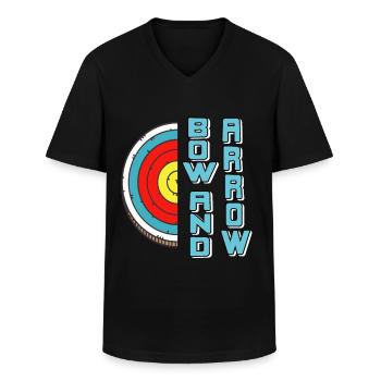 Arc et flèche - T-shirt col V Homme - noir - Devant - AI Model Male 178 dark (178cm)