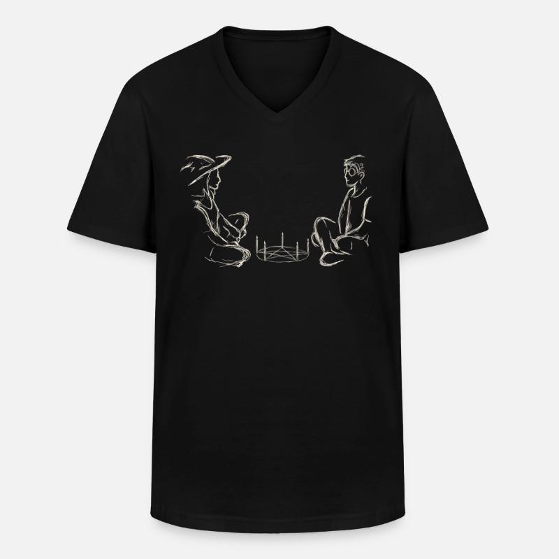 candlelight seance - Männer-T-Shirt mit V-Ausschnitt - Schwarz