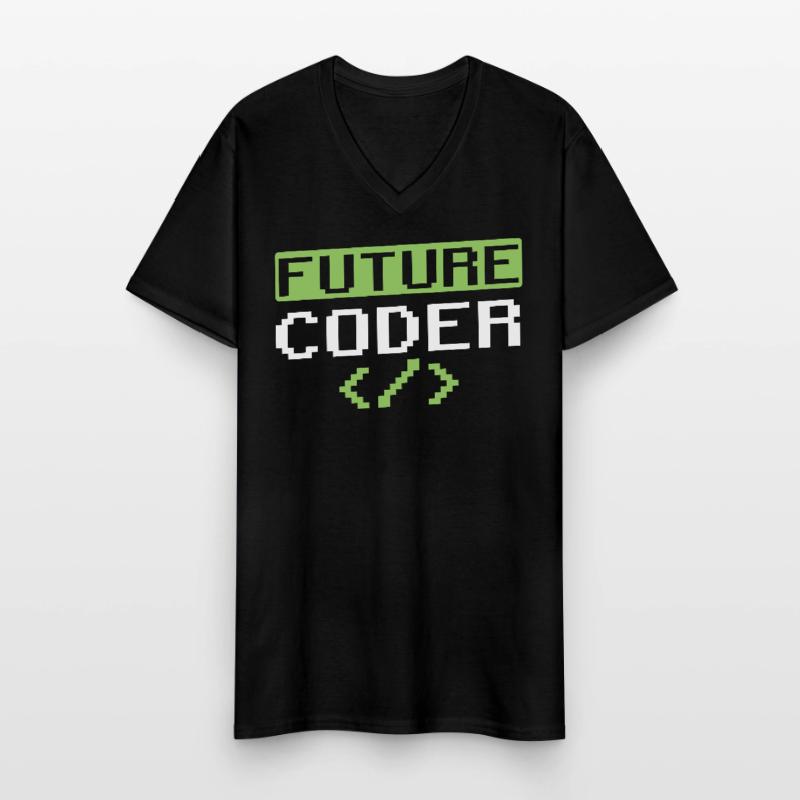Zukünftiger Coder Coding Programmierer Code Männer-T-Shirt mit V-Ausschnitt