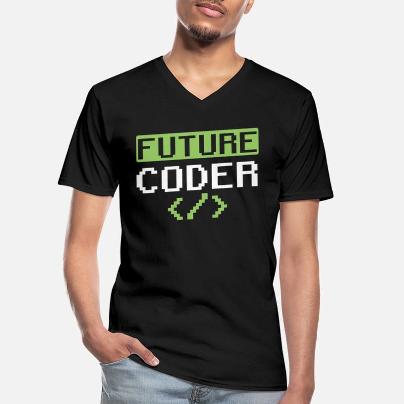 Zukünftiger Coder Coding Programmierer Code Männer-T-Shirt mit V-Ausschnitt