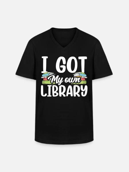 J’ai mon propre bibliothécaire - T-shirt col V Homme - noir
