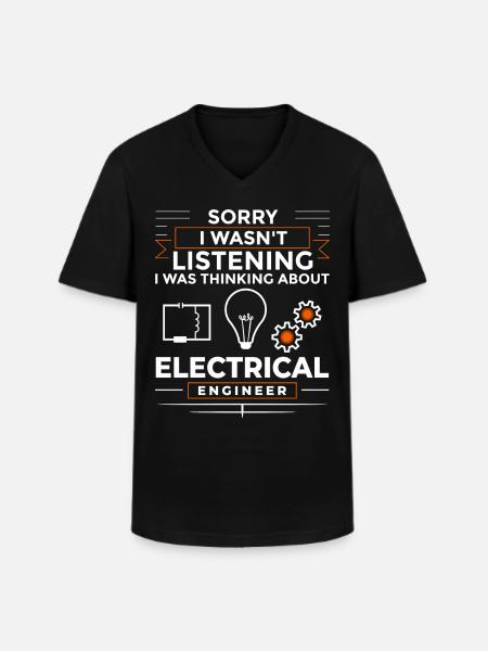 Electrical Engineering Engineer Research Development - Men's V-Neck T-Shirt - black