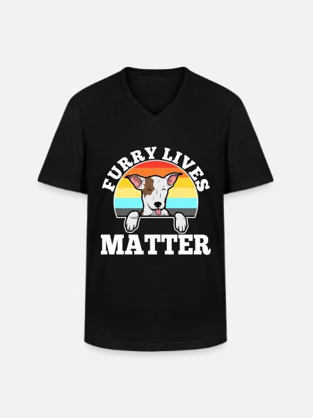 Furry lives matter - Men's V-Neck T-Shirt - black
