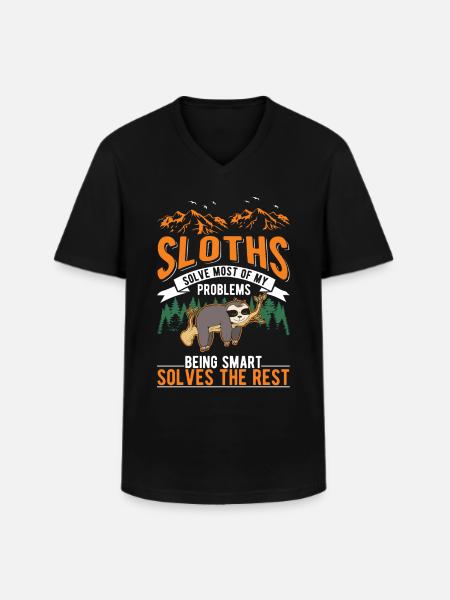 Sloth Gift Sloth - Men's V-Neck T-Shirt - black