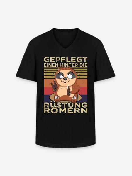 Biertrinker Spruch - Saufen - Männerabend - Männer-T-Shirt mit V-Ausschnitt - Schwarz