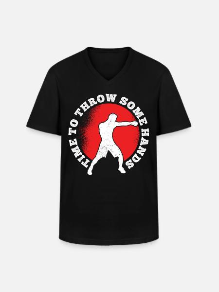 Boxsport Boxing - Männer-T-Shirt mit V-Ausschnitt - Schwarz