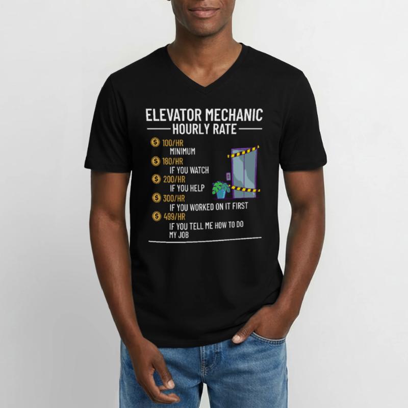 Technicien d’ascenseur Élévateur élévateur T-shirt col V Homme