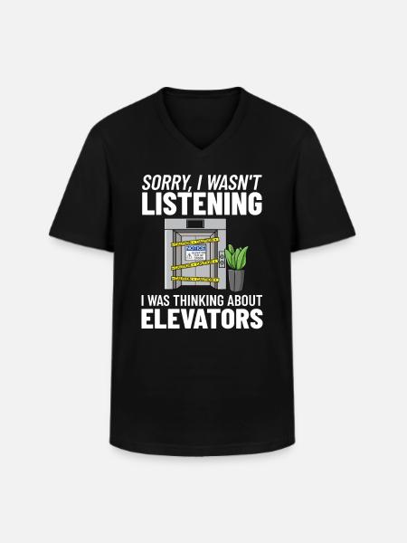 Technicien d’ascenseur Élévateur élévateur - T-shirt col V Homme - noir