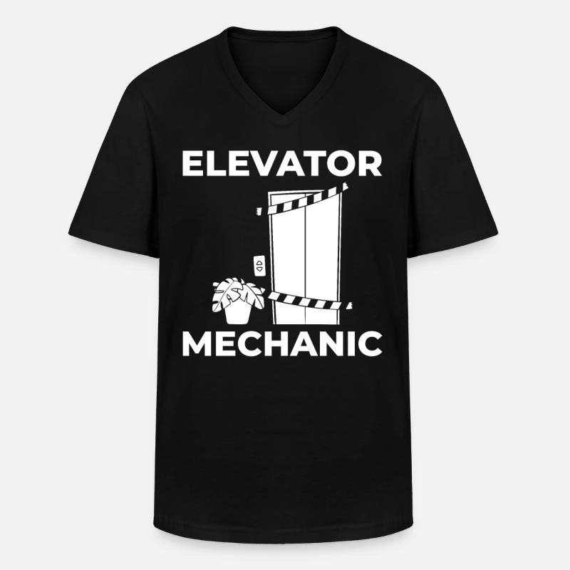 Technicien d’ascenseur Élévateur élévateur - T-shirt col V Homme - noir