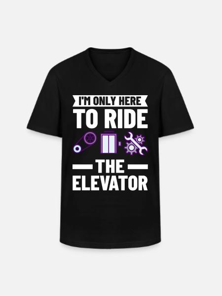 Elevator Elevator Tekniker Elevator Elevator Elevator - Klassisk herre T-shirt med V-udskæring - sort