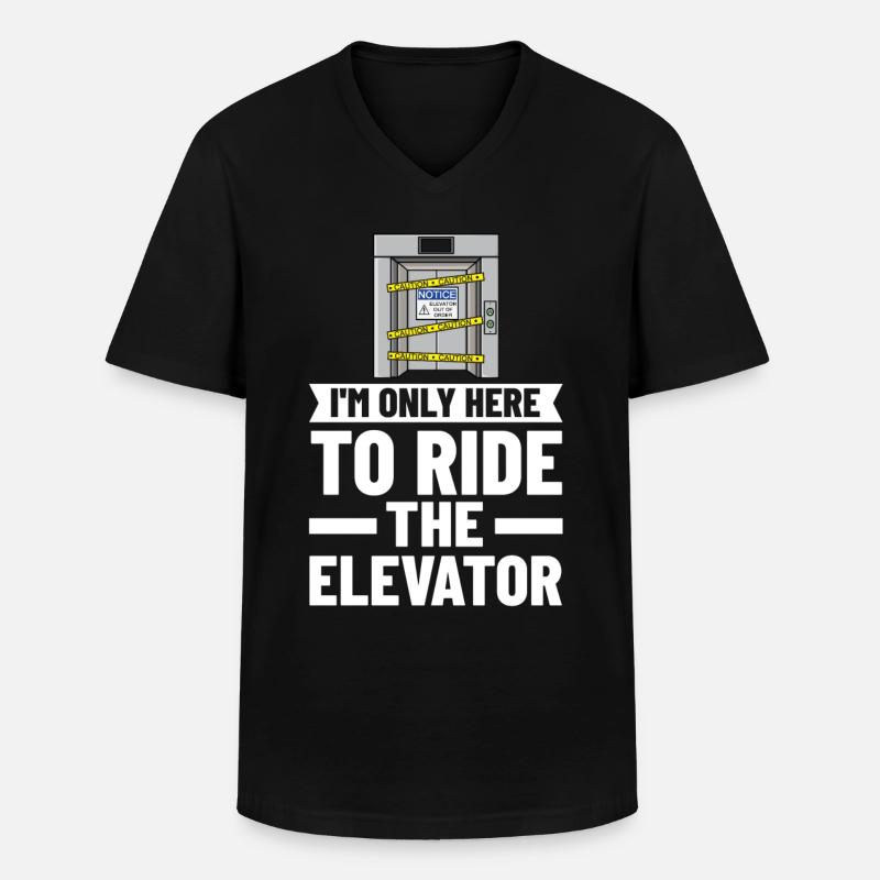 Technicien d’ascenseur Élévateur élévateur - T-shirt col V Homme - noir