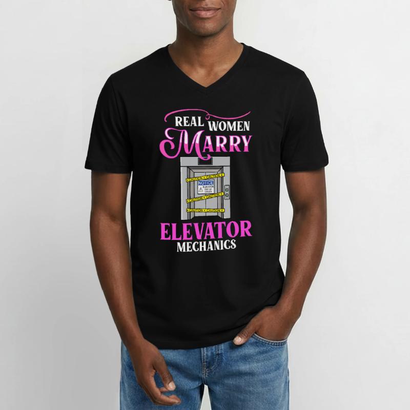 Elevator Elevator System Technician Woman Elevator Elevator Men's V-Neck T-Shirt
