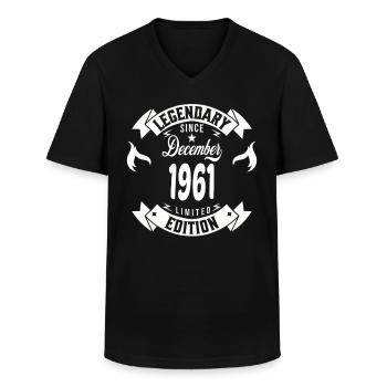 Legendary since december 1961 - Men's V-Neck T-Shirt - black - Front - AI Model Male 178 dark (178cm)