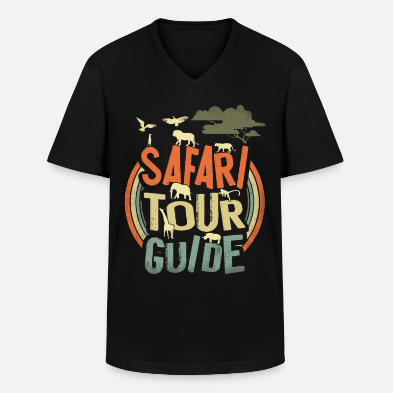 Safari Tour Guide - Männer-T-Shirt mit V-Ausschnitt - Schwarz