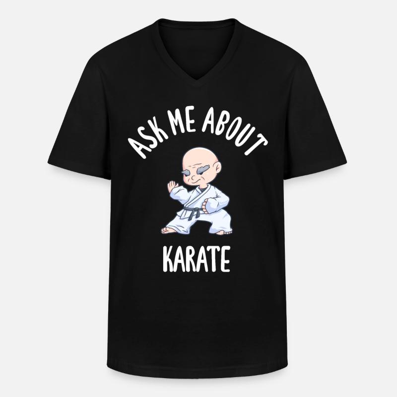 Ask Me About Karate - Men's V-Neck T-Shirt - black