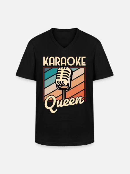 Dronning Karaoke Bar, Fest, Company Party, Kvinder - Klassisk herre T-shirt med V-udskæring - sort