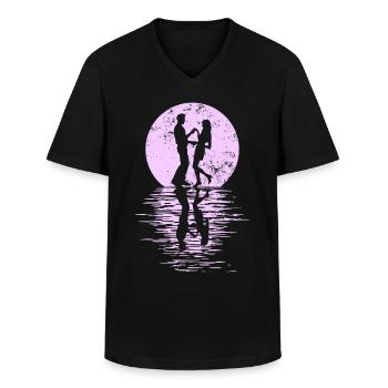 Tänzer Tanzpaar Tanzen, Tanz Rumba Fox Tango Salsa - Männer-T-Shirt mit V-Ausschnitt - Schwarz - Vorne - AI Model Male 178 dark (178cm)