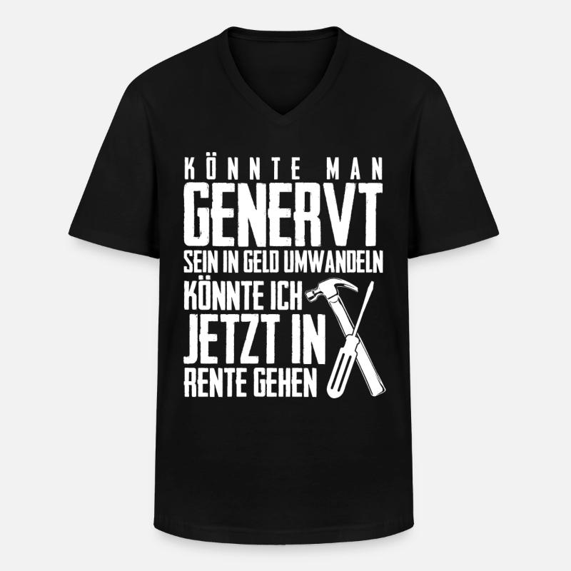 Genervter Handwerker Handwerk - Männer-T-Shirt mit V-Ausschnitt - Schwarz