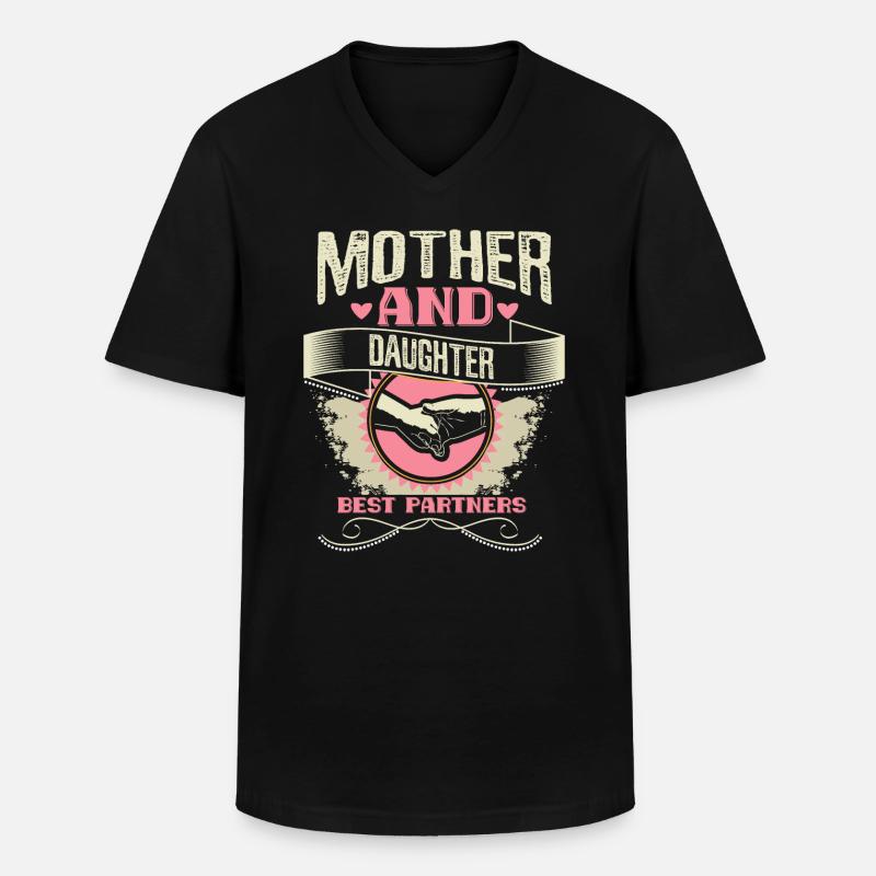 Mutter Tochter Familie Geschenkidee - Männer-T-Shirt mit V-Ausschnitt - Schwarz