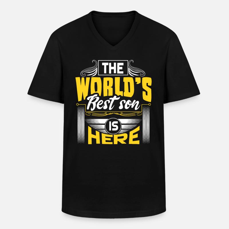 Sohn Mutter - Männer-T-Shirt mit V-Ausschnitt - Schwarz