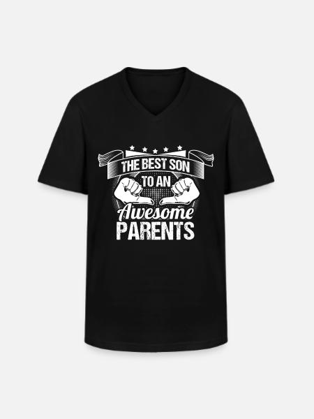 Sohn Eltern Geschenkidee - Männer-T-Shirt mit V-Ausschnitt - Schwarz