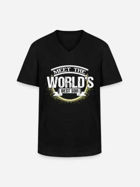 Son Birth Birthday Gift Idea - Men's V-Neck T-Shirt - black