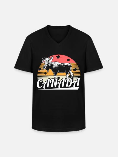 Canada Elk Nation - Men's V-Neck T-Shirt - black