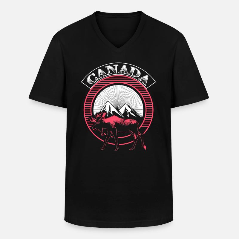 Kanada Schnee Staat Geschenkidee - Männer-T-Shirt mit V-Ausschnitt - Schwarz