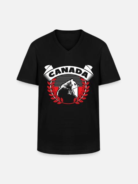 Canada Maple Leaf Flag Gift - Men's V-Neck T-Shirt - black