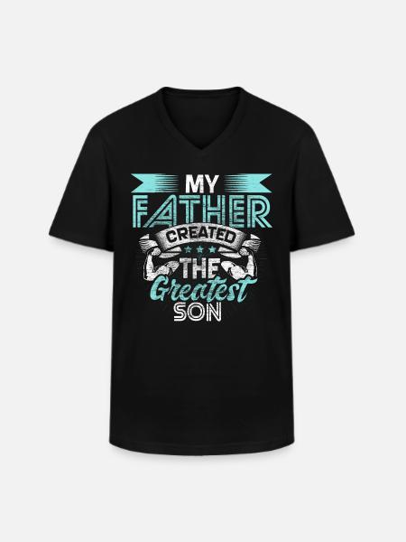 Son Birth Gift Idea - Men's V-Neck T-Shirt - black