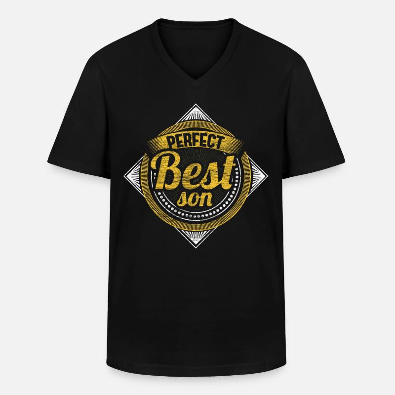 Sohn Eltern - Männer-T-Shirt mit V-Ausschnitt - Schwarz