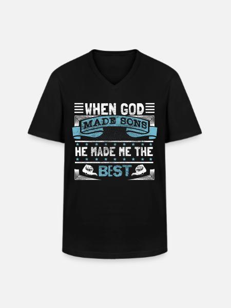 Best Son Father Gift - Men's V-Neck T-Shirt - black