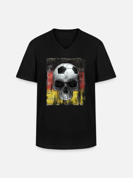 Deutscher Fußballfan - Männer-T-Shirt mit V-Ausschnitt - Schwarz