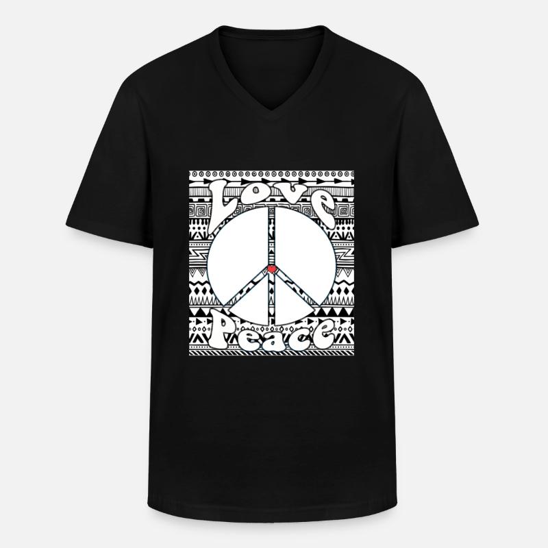 Hippie - Männer-T-Shirt mit V-Ausschnitt - Schwarz