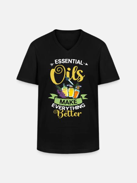 Essential Oil Diffuser Aromatherapy Plants - Men's V-Neck T-Shirt - black